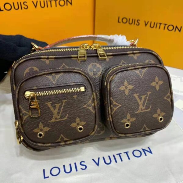 Louis Vuitton Unisex Utility Crossbody Bag Monogram Coated Canvas Natural Cowhide Leather - Image 5