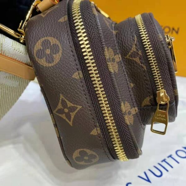 Louis Vuitton Unisex Utility Crossbody Bag Monogram Coated Canvas Natural Cowhide Leather - Image 9