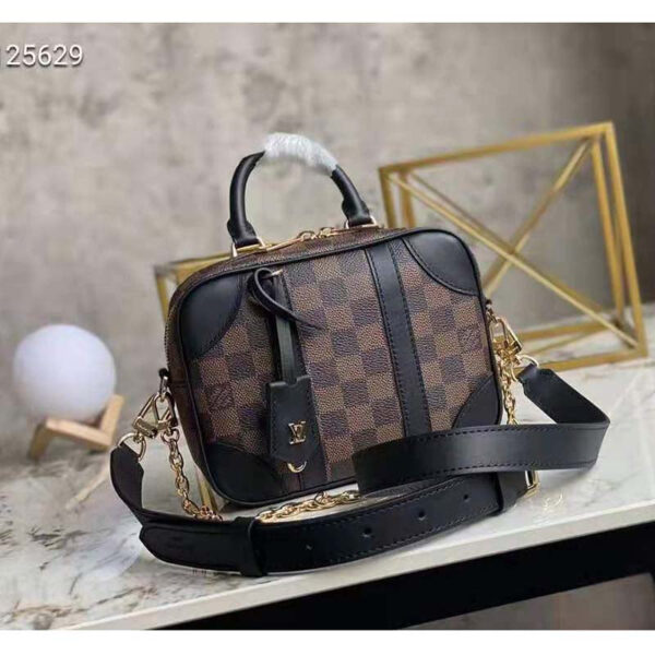 Louis Vuitton Unisex Valisette Souple BB Handbag Black Damier Ebene Coated Canvas - Image 3