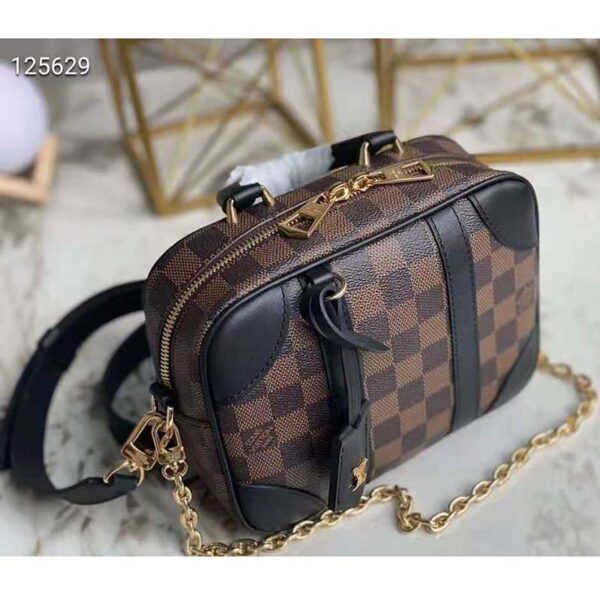 Louis Vuitton Unisex Valisette Souple BB Handbag Black Damier Ebene Coated Canvas - Image 4