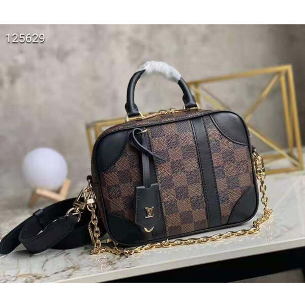 Louis Vuitton Unisex Valisette Souple BB Handbag Black Damier Ebene Coated Canvas - Image 2