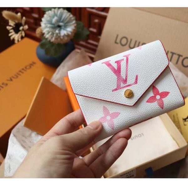 Louis Vuitton Unisex Victorine Wallet Pink Monogram Coated Canvas Bill Pocket - Image 5