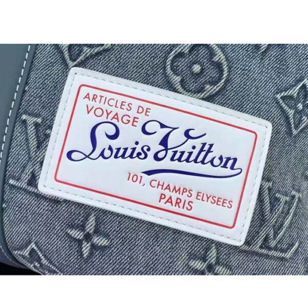 Louis Vuitton Unisex Weekend Tote NM Monogram Washed Denim Coated Canvas Cowhide Leather - Image 7