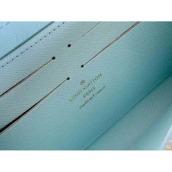 Louis Vuitton Unisex Zippy Wallet Blue Monogram Coated Canvas Cowhide Leather - Image 10