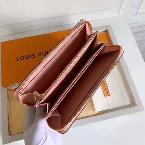 Louis Vuitton Unisex Zippy Wallet Mist Gray Monogram Coated Canvas Cowhide Leather - Image 7