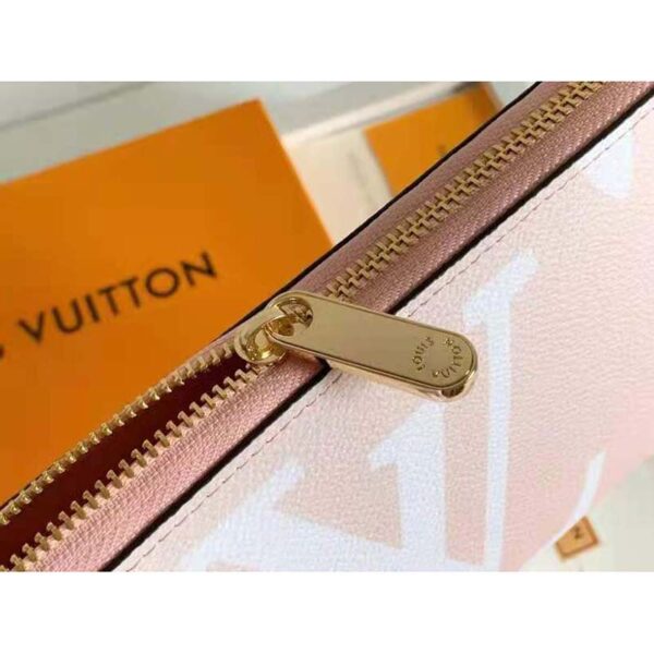 Louis Vuitton Unisex Zippy Wallet Mist Gray Monogram Coated Canvas Cowhide Leather - Image 9