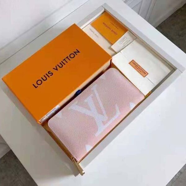 Louis Vuitton Unisex Zippy Wallet Mist Gray Monogram Coated Canvas Cowhide Leather - Image 3