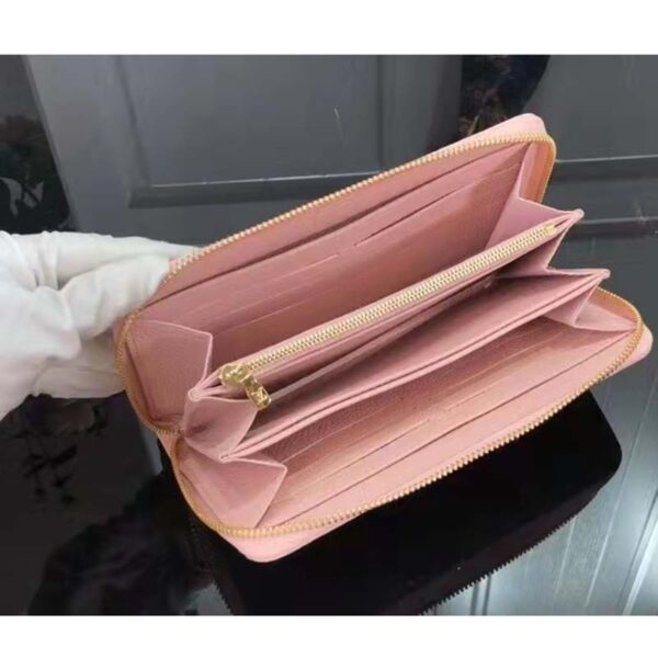 Louis Vuitton Unisex Zippy Wallet Pink Monogram Empreinte Embroidered Cowhide Leather - Image 6