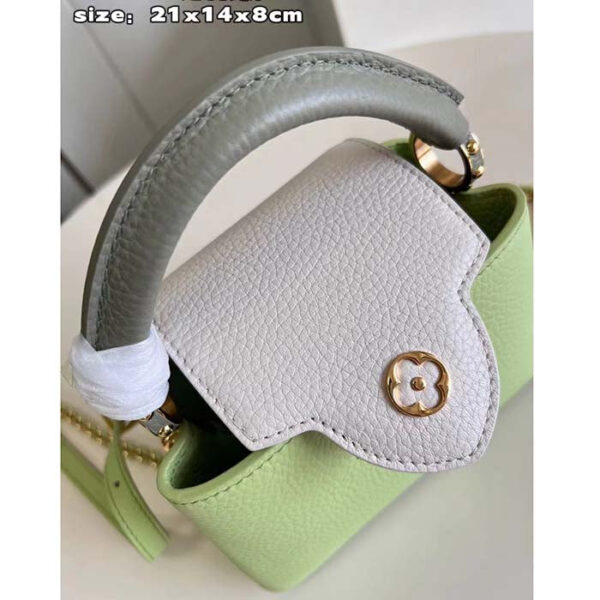 Louis Vuitton Women Capucines Mini Green Taurillon Cowhide Leather Gold-Color Hardware - Image 9