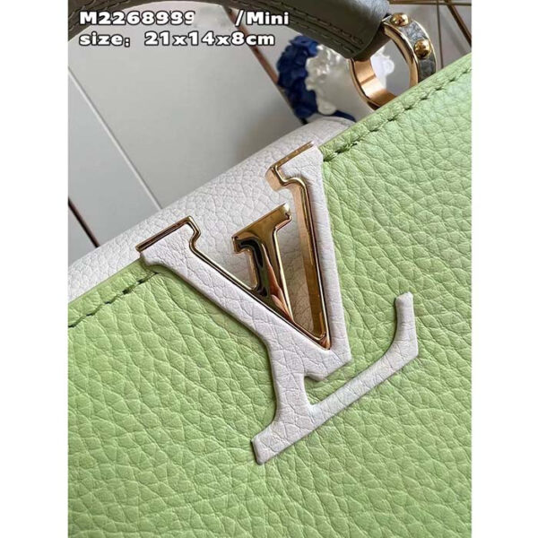 Louis Vuitton Women Capucines Mini Green Taurillon Cowhide Leather Gold-Color Hardware - Image 10