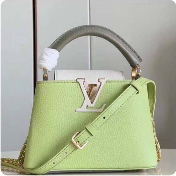 Louis Vuitton Women Capucines Mini Green Taurillon Cowhide Leather Gold-Color Hardware - Image 3
