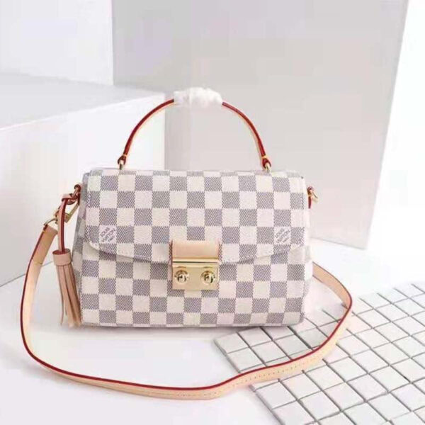 Louis Vuitton Women Croisette Damier Azur Coated Canvas Smooth Cowhide Leather - Image 2