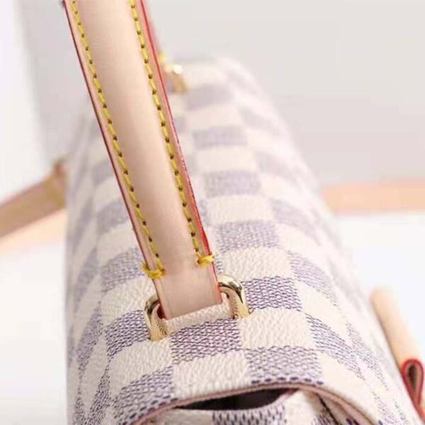 Louis Vuitton Women Croisette Damier Azur Coated Canvas Smooth Cowhide Leather - Image 9