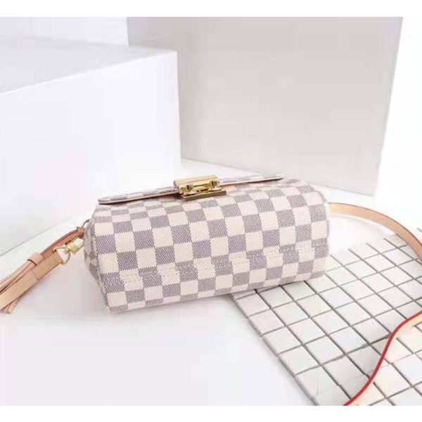 Louis Vuitton Women Croisette Damier Azur Coated Canvas Smooth Cowhide Leather - Image 6