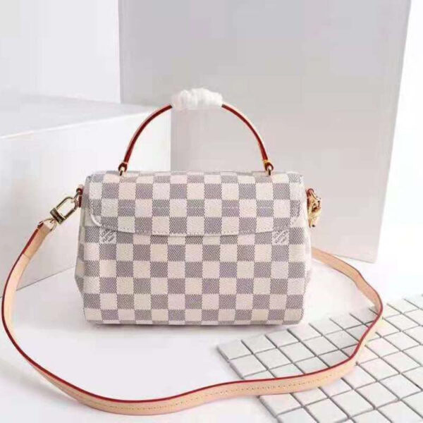 Louis Vuitton Women Croisette Damier Azur Coated Canvas Smooth Cowhide Leather - Image 4