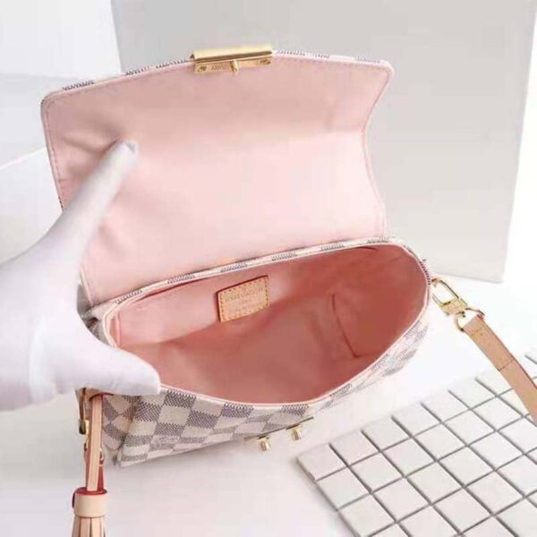 Louis Vuitton Women Croisette Damier Azur Coated Canvas Smooth Cowhide Leather - Image 7