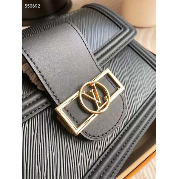 Louis Vuitton Women Dauphine MM Handbag Black Black Epi Grained Cowhide Leather - Image 6