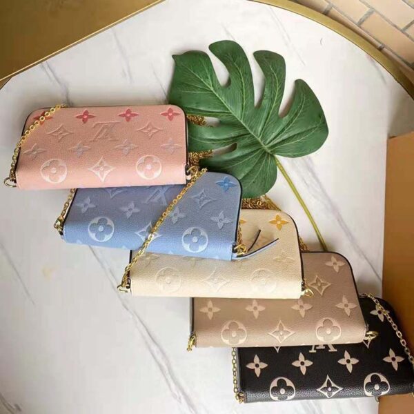 Louis Vuitton Women Félicie Pochette Cream Saffron Monogram Empreinte Embossed Supple Grained Cowhide - Image 11
