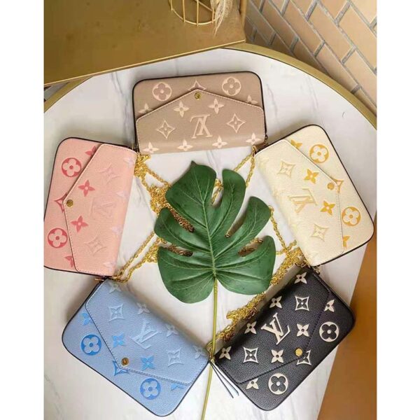 Louis Vuitton Women Félicie Pochette Cream Saffron Monogram Empreinte Embossed Supple Grained Cowhide - Image 9