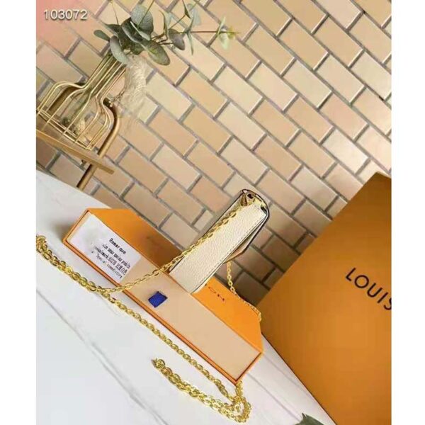 Louis Vuitton Women Félicie Pochette Cream Saffron Monogram Empreinte Embossed Supple Grained Cowhide - Image 7