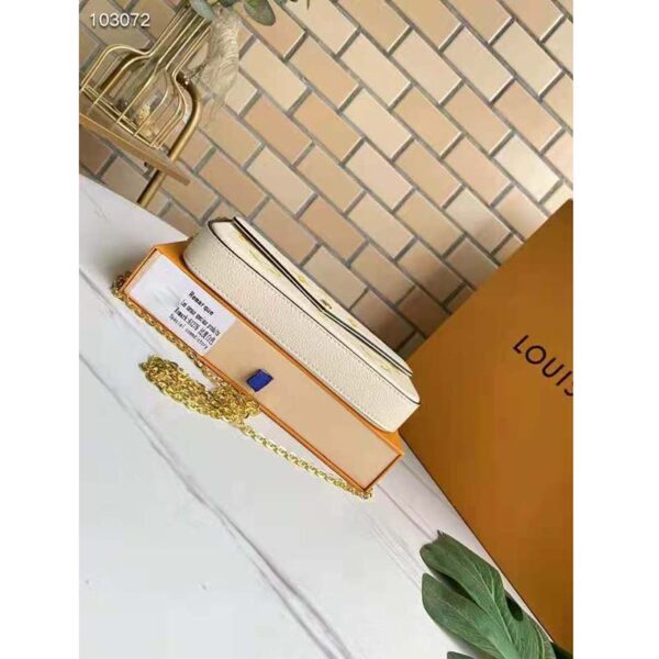 Louis Vuitton Women Félicie Pochette Cream Saffron Monogram Empreinte Embossed Supple Grained Cowhide - Image 6