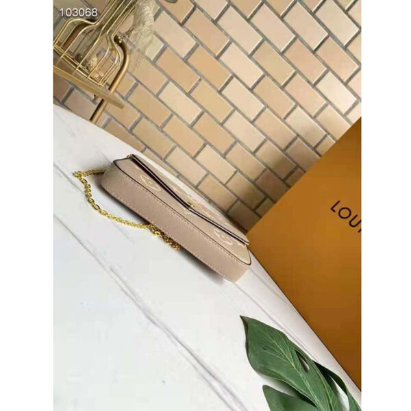 Louis Vuitton Women Félicie Pochette Grey Monogram Empreinte Embossed Supple Grained Cowhide - Image 4