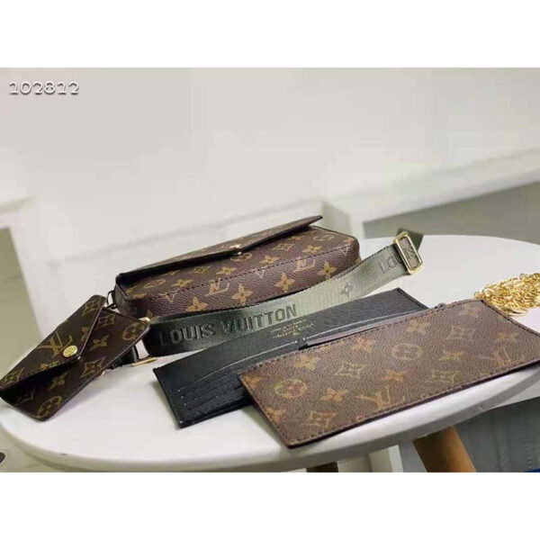 Louis Vuitton Women Félicie Strap & Go Félicie Pochette Khaki Green Monogram Coated Canvas - Image 5