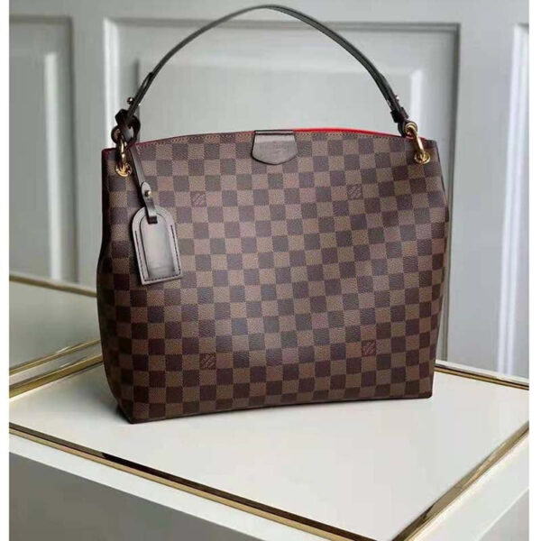 Louis Vuitton Women Graceful PM Hobo Brown Damier Ebene Coated Canvas - Image 2