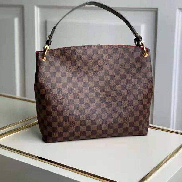 Louis Vuitton Women Graceful PM Hobo Brown Damier Ebene Coated Canvas - Image 3