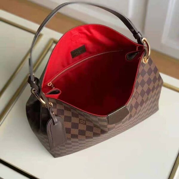 Louis Vuitton Women Graceful PM Hobo Brown Damier Ebene Coated Canvas - Image 6