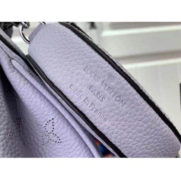 Louis Vuitton Women LV Baia PM Light Lilac Perforated Mahina Calfskin Round Coin Purse - Image 9