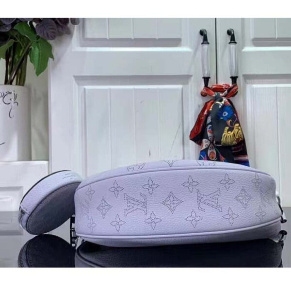 Louis Vuitton Women LV Baia PM Light Lilac Perforated Mahina Calfskin Round Coin Purse - Image 6