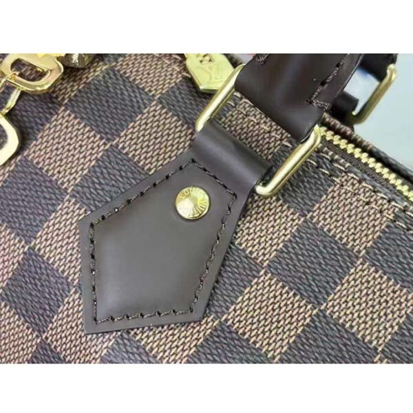 Louis Vuitton Women LV Braided Speedy 25 Handbag Damier Ebene Coated Canvas - Image 7