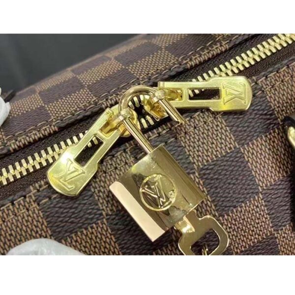 Louis Vuitton Women LV Braided Speedy 25 Handbag Damier Ebene Coated Canvas - Image 8