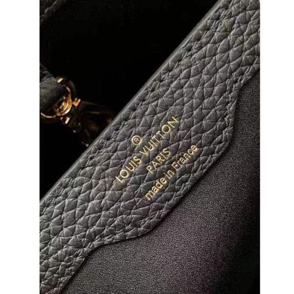 Louis Vuitton Women LV Capucines MM Black Etain Metallic Gray Taurillon Leather - Image 10