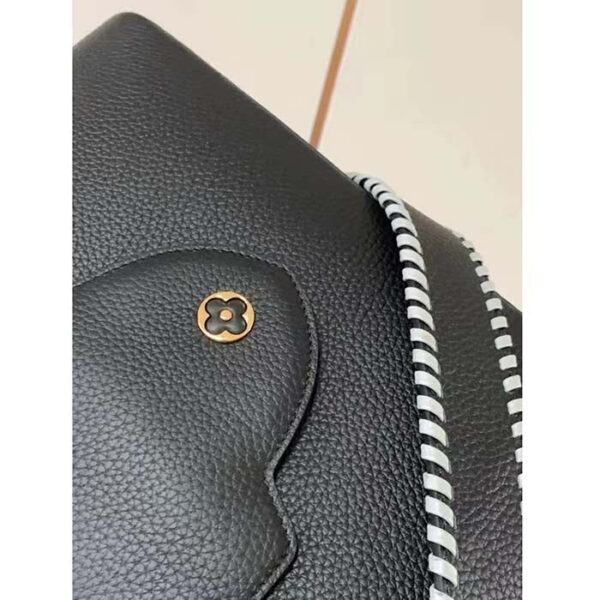Louis Vuitton Women LV Capucines MM Black Etain Metallic Gray Taurillon Leather - Image 9