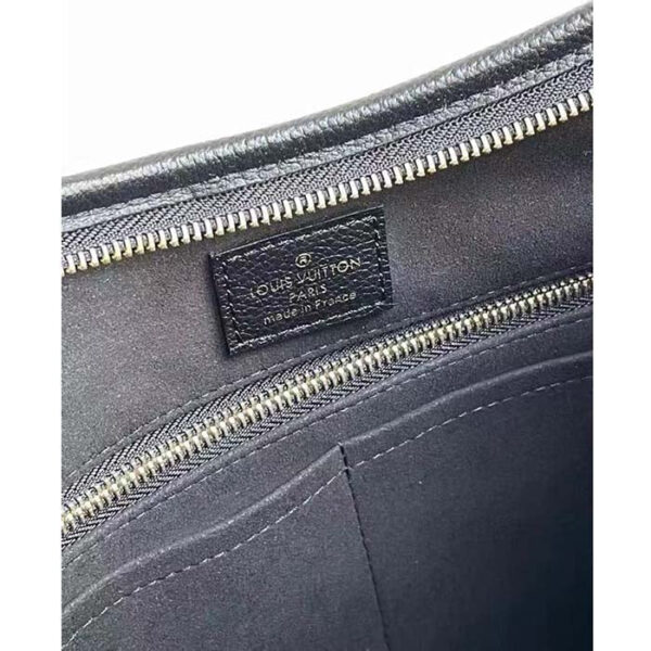Louis Vuitton Women LV CarryAll MM Handbag Black Embossed Supple Grained Cowhide Leather - Image 10