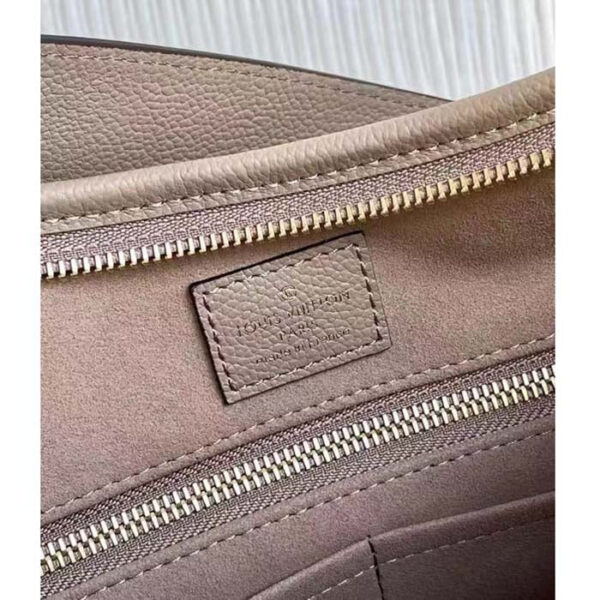 Louis Vuitton Women LV CarryAll MM Handbag Tourterelle Gray Embossed Supple Grained Cowhide - Image 10