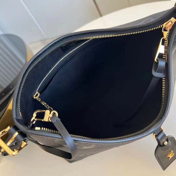 Louis Vuitton Women LV CarryAll PM Handbag Black Embossed Supple Grained Cowhide - Image 5