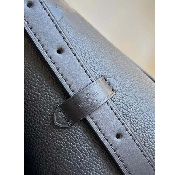 Louis Vuitton Women LV CarryAll PM Handbag Black Embossed Supple Grained Cowhide - Image 8