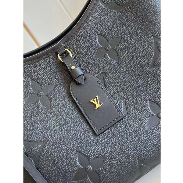 Louis Vuitton Women LV CarryAll PM Handbag Black Embossed Supple Grained Cowhide - Image 7