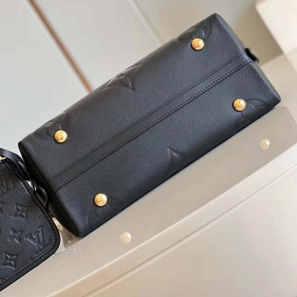 Louis Vuitton Women LV CarryAll PM Handbag Black Embossed Supple Grained Cowhide - Image 6
