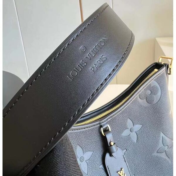 Louis Vuitton Women LV CarryAll PM Handbag Black Embossed Supple Grained Cowhide - Image 9