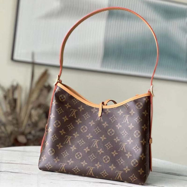 Louis Vuitton Women LV CarryAll PM Handbag Brown Monogram Coated Canvas - Image 3