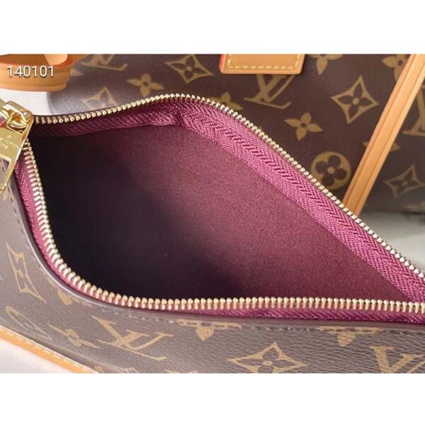 Louis Vuitton Women LV CarryAll PM Handbag Brown Monogram Coated Canvas - Image 6