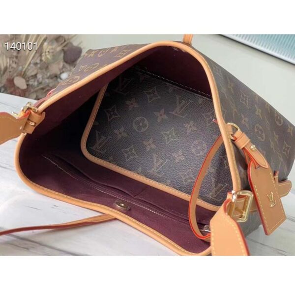 Louis Vuitton Women LV CarryAll PM Handbag Brown Monogram Coated Canvas - Image 7