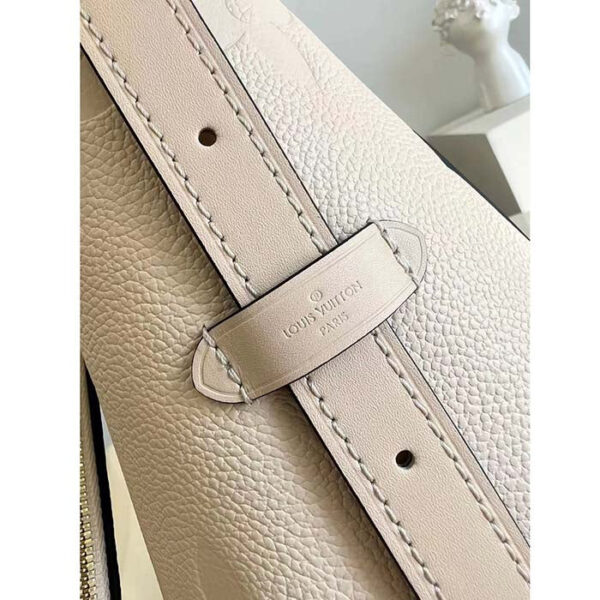 Louis Vuitton Women LV CarryAll PM Handbag Crème Beige Embossed Supple Grained Cowhide - Image 8