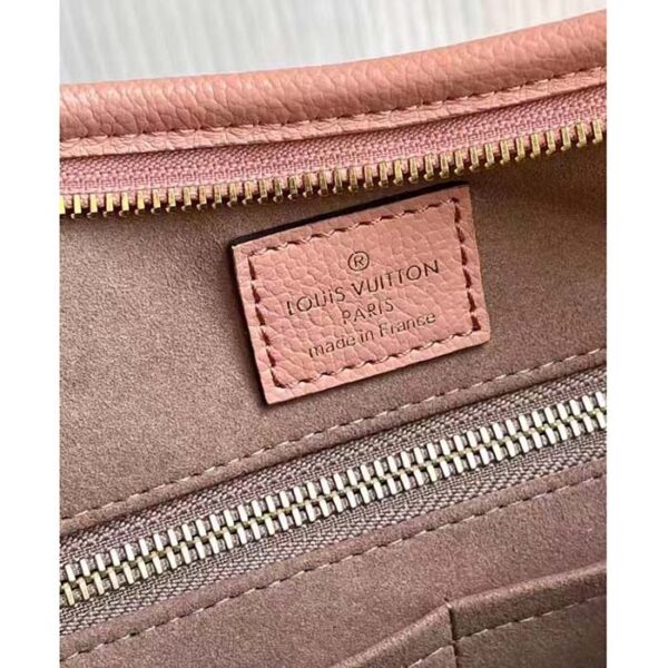 Louis Vuitton Women LV CarryAll PM Handbag Pink Embossed Supple Grained Cowhide - Image 10