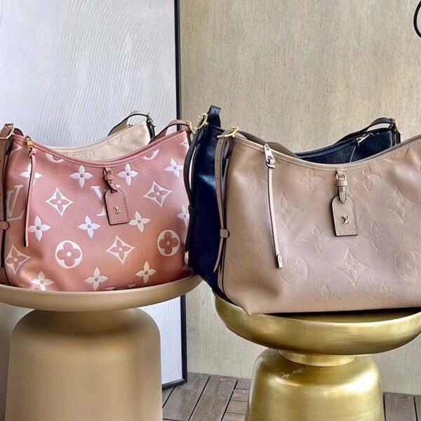Louis Vuitton Women LV CarryAll PM Handbag Pink Embossed Supple Grained Cowhide - Image 11