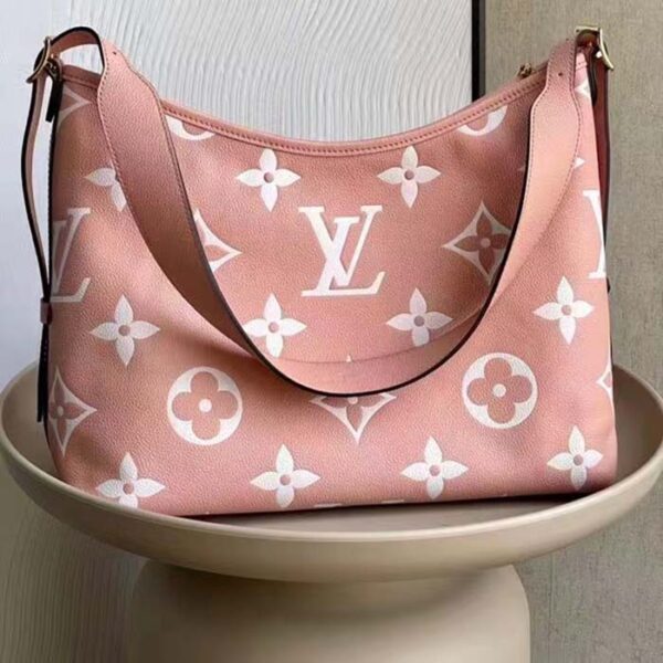 Louis Vuitton Women LV CarryAll PM Handbag Pink Embossed Supple Grained Cowhide - Image 3